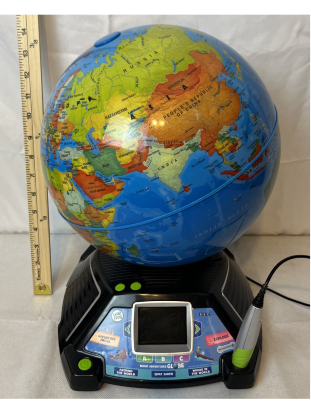 LeapFrog Magic Adventures Globe BBC Educational Interactive Toy & Stylus TESTED